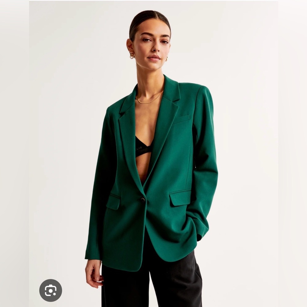 Abercrombie and fitch dark green classic suiting blazer size XS